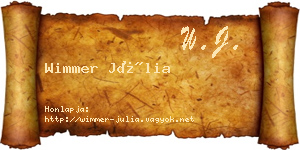 Wimmer Júlia névjegykártya